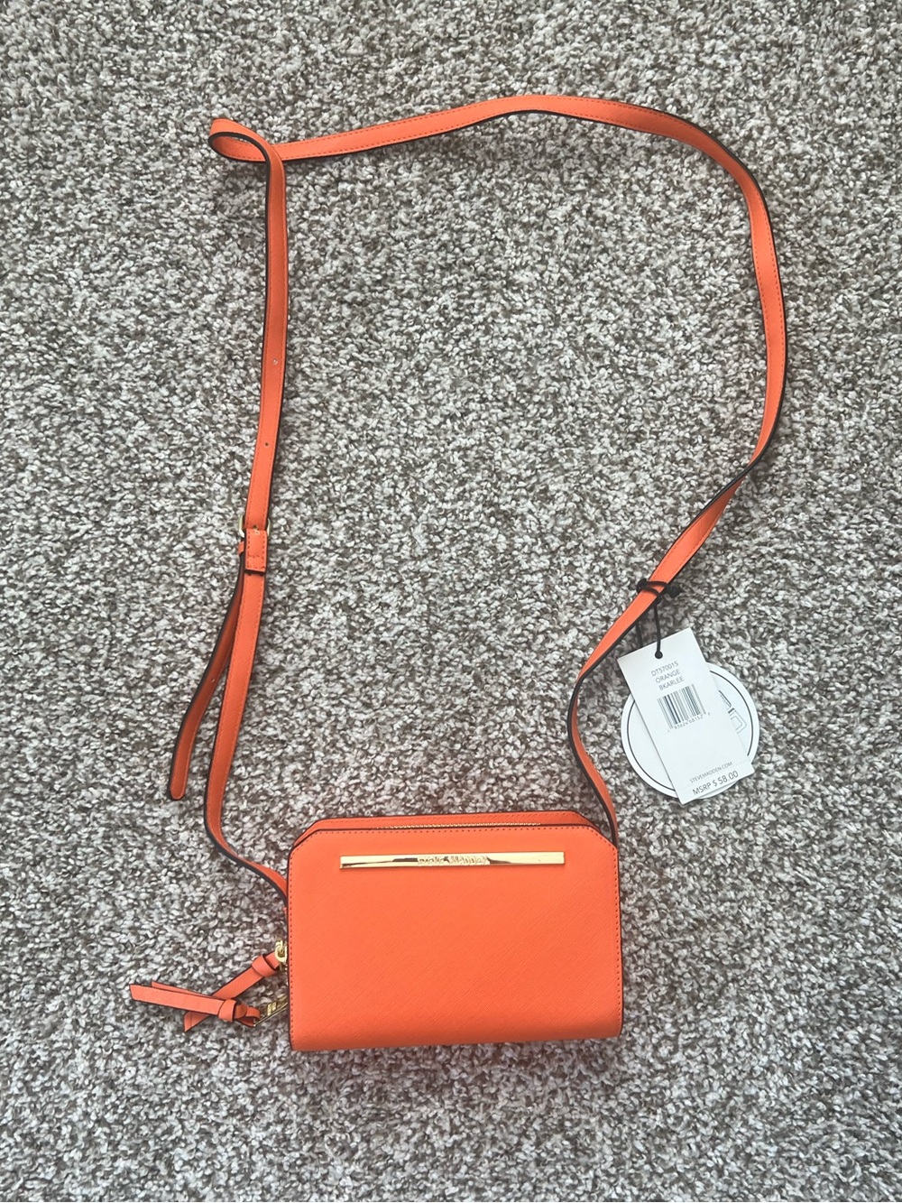 Steve Madden Orange and Gold Crossbody Bag NEW WITH TAGS